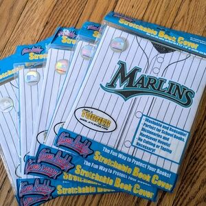 Brand New! Five MLB MIAMI MARLINS Baseball Stretchable Book Covers
